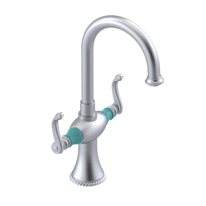 Rubinet Single Hole Dual Handle Lav. Set. (less drain) Satin Chrome