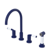 Rubinet Widespread Kitchen Set with Hand Spray Midnight Blue