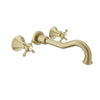 Baril Two handles wall-mounted lavatory faucet, drain not included