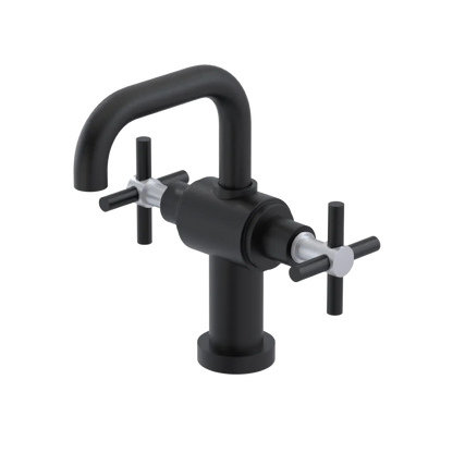 Rubinet Single Hole Dual Handle Lav. Set. (less drain) Matt Black