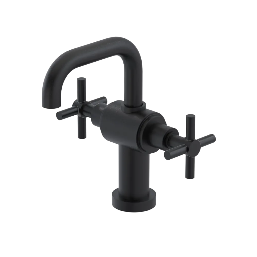 Rubinet Single Hole Dual Handle Lav. Set. (less drain) Matt Black