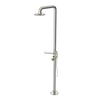 Rubinet Pressure Balance Outdoor Shower with Hand Held Shower & 10" Shower Head (with shelf) - 304 Stainless Steel Polished Nickel