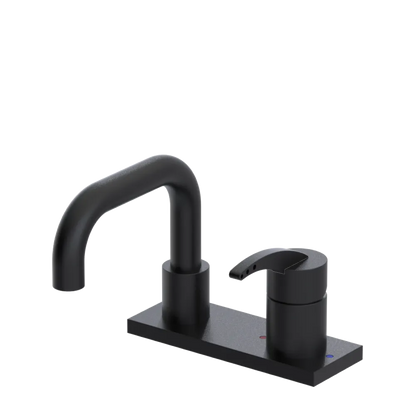 Rubinet 4" Centre Single Control Lav. Set. with Genesis spout (less drain) Matt Black