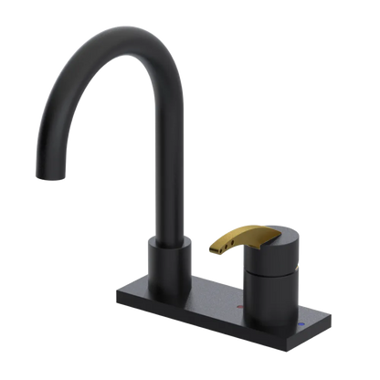 Rubinet 4" Centre Single Control Lav. Set. (less drain) Matt Black