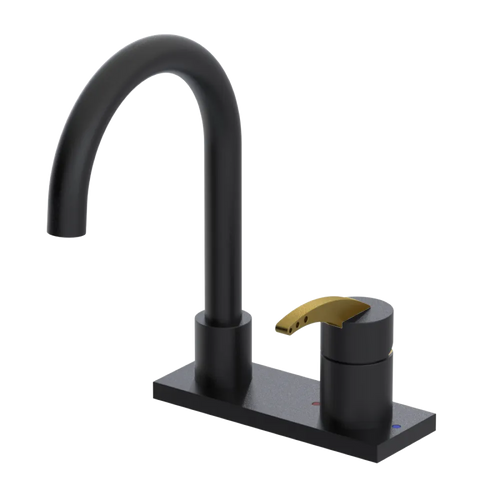 Rubinet 4" Centre Single Control Lav. Set. (less drain) Matt Black