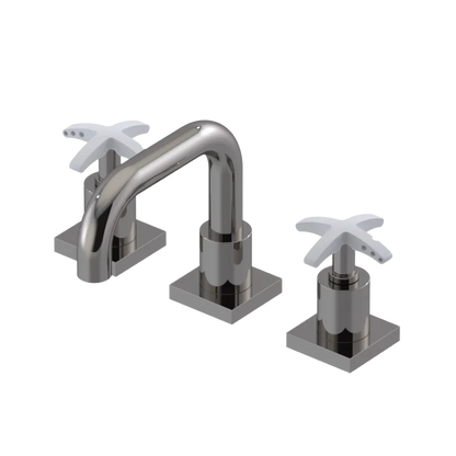 Rubinet Widespread Lav. Set. with Genesis spout (less drain) Polished Nickel