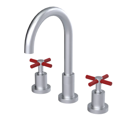 Rubinet Widespread Kitchen Set with LaSalle Spout Satin Chrome