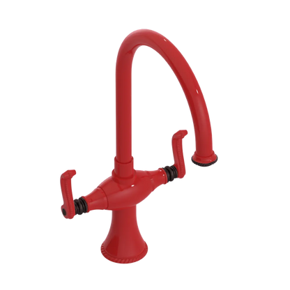 Rubinet Two Handle Single Hole Kitchen Set Red