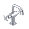 Rubinet Single Hole Dual Handle Lav. Set. with Genesis spout (less drain) Satin Chrome