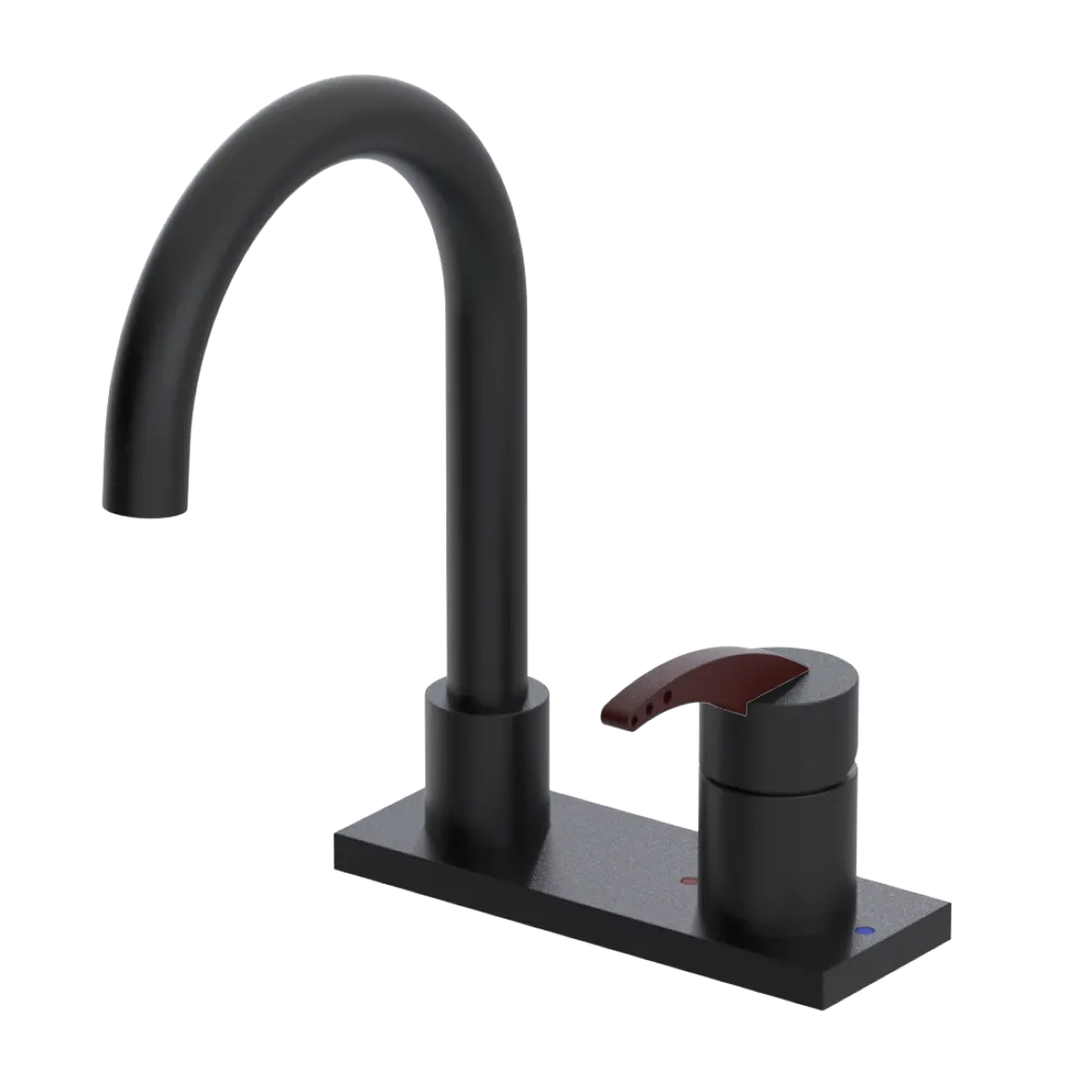 Rubinet 4" Centre Single Control Lav. Set. (less drain) Matt Black