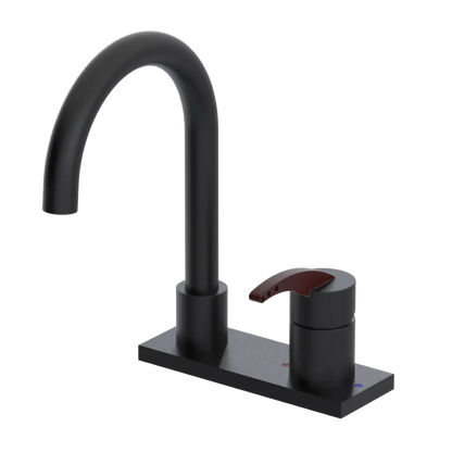 Rubinet 4" Centre Single Control Lav. Set. (less drain) Matt Black