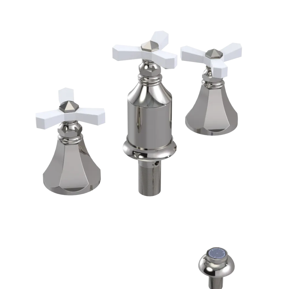Rubinet Bidet Fitting with Spray, Diverter, and Vacum Breaker (Less Drain) Polished Nickel
