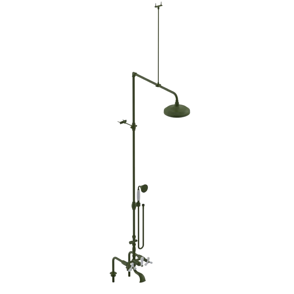 Rubinet Deck Mount Tub & Shower with Hand Held Shower Green Envy