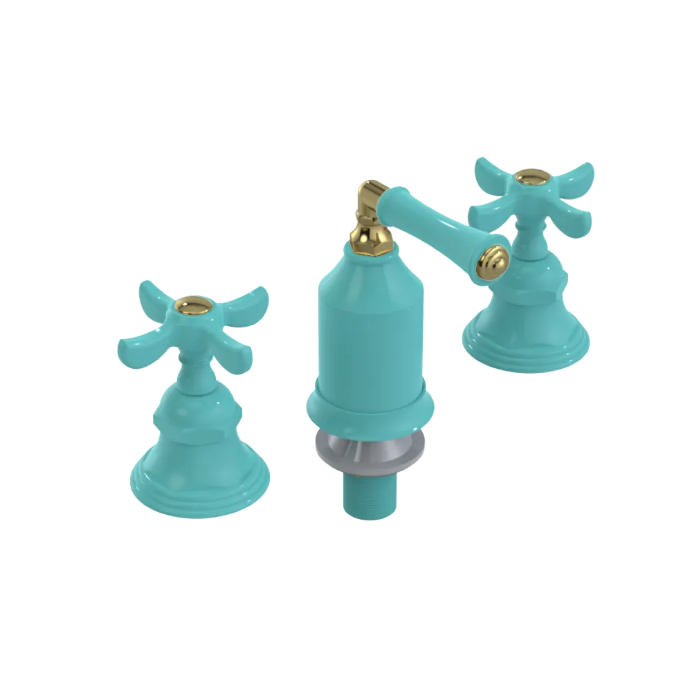 Rubinet Bidet Fitting with Spray, Diverter, and Vacum Breaker (Less Drain) Aqua