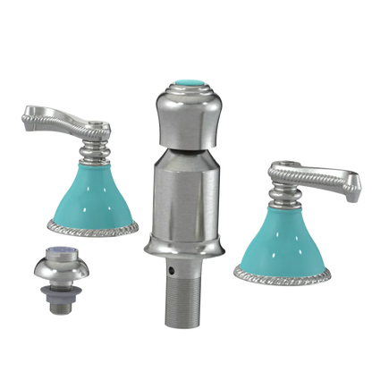 Rubinet Bidet Fitting with Spray, Diverter, and Vacum Breaker (Less Drain) Satin Nickel