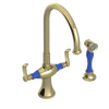 Rubinet Two Handle Single Hole Kitchen Set with Hand Spray Gold
