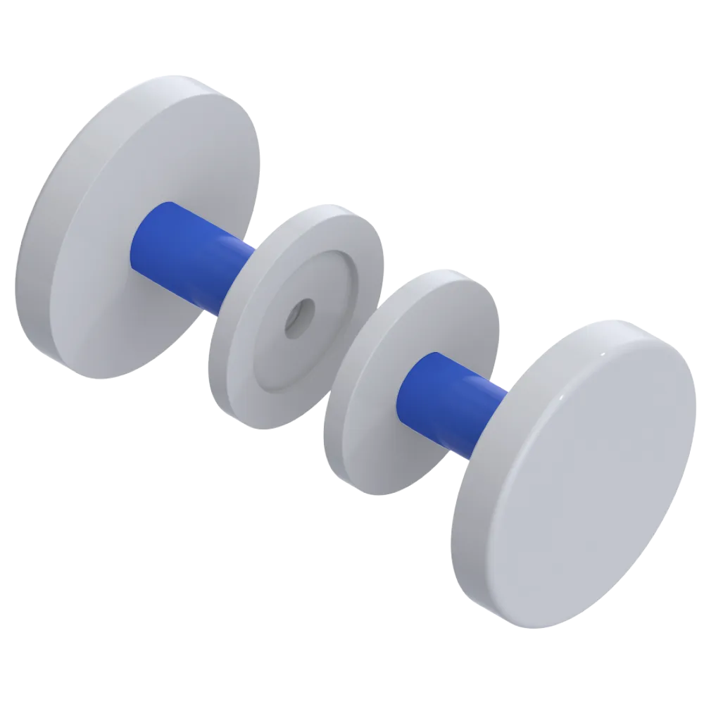 Rubinet Shower Door Knob (set) White