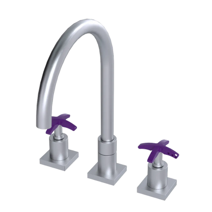 Rubinet Widespread Kitchen Set Satin Chrome