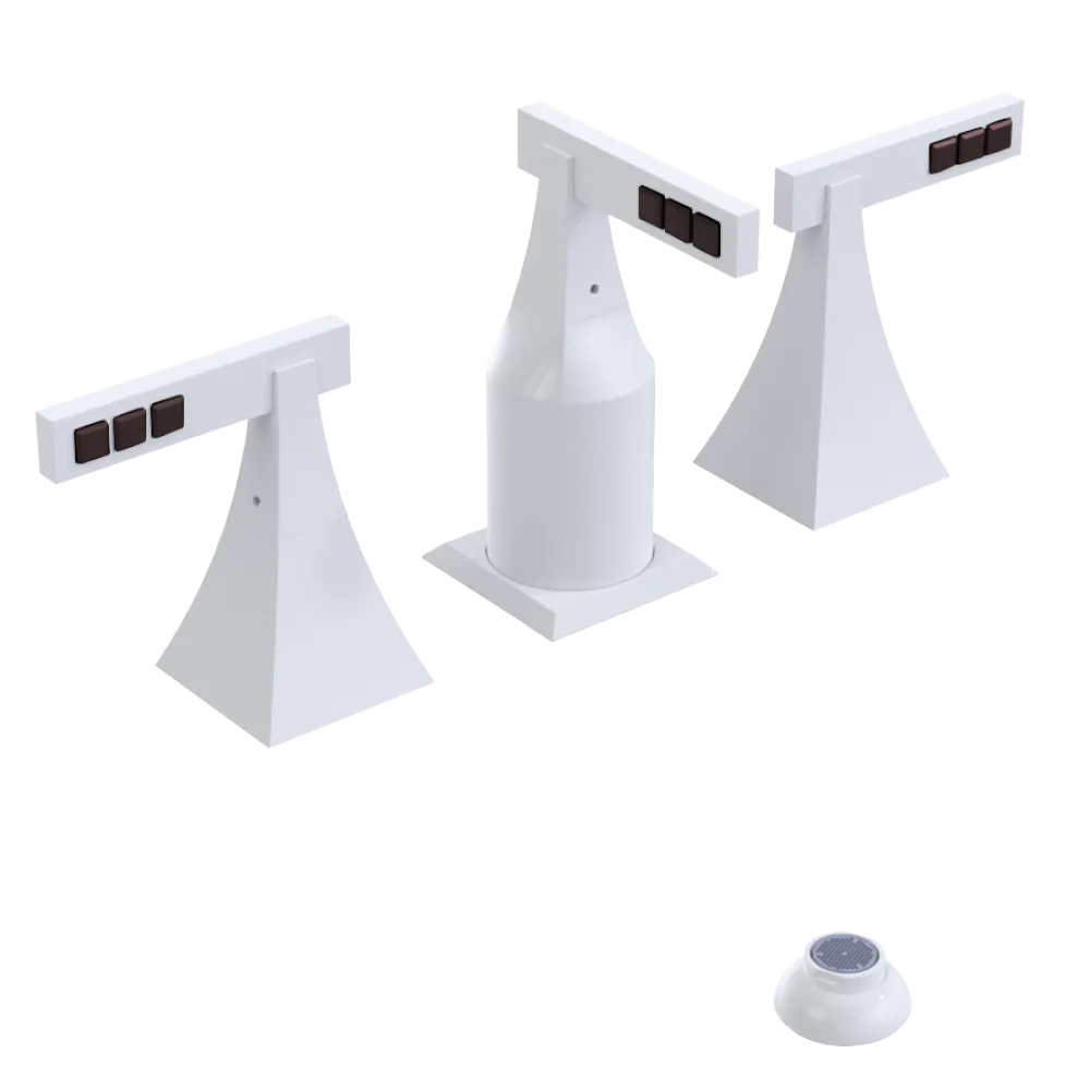 Rubinet Bidet Fitting with Spray, Diverter, and Vacum Breaker (Less Drain) White