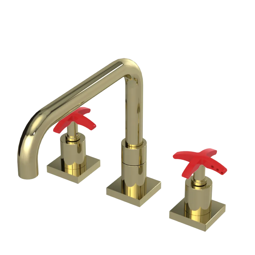 Rubinet Widespread Kitchen Set with Genesis Spout Gold