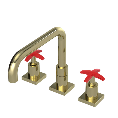 Rubinet Widespread Kitchen Set with Genesis Spout Gold