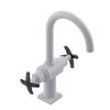 Rubinet Single Hole Dual Handle Lav. Set. (less drain) White