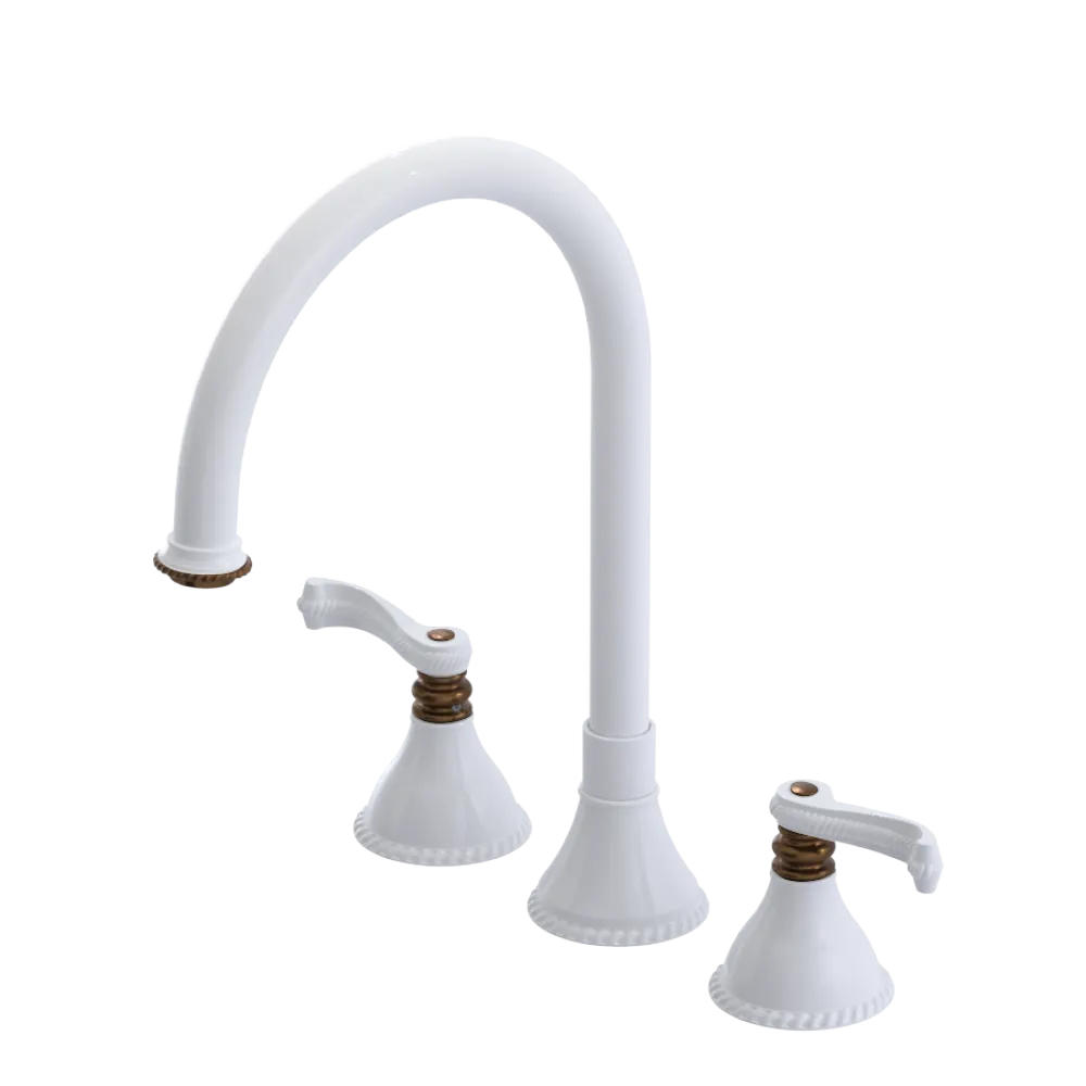 Rubinet Widespread Kitchen Set White