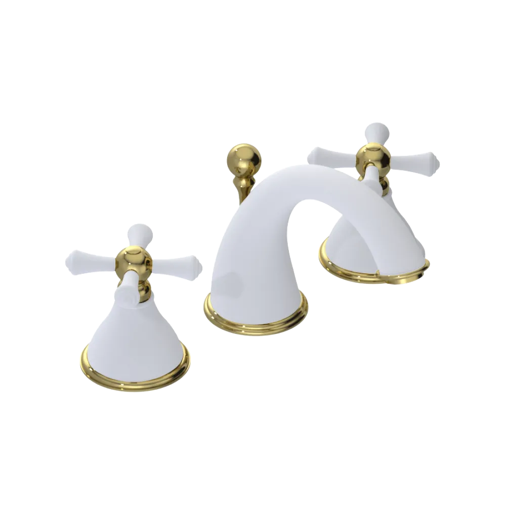 Rubinet Widespread Lav. Set. (less drain) Matt White