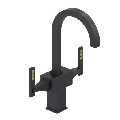 Rubinet Single Hole Dual Handle Lav. Set. (less drain) Matt Black