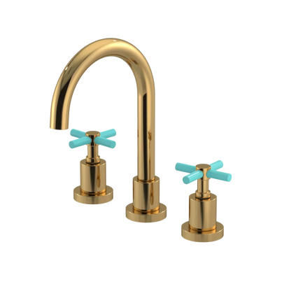 Rubinet Widespread Lav. Set. (less drain) Gold