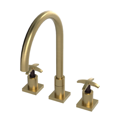 Rubinet Widespread Kitchen Set Satin Gold