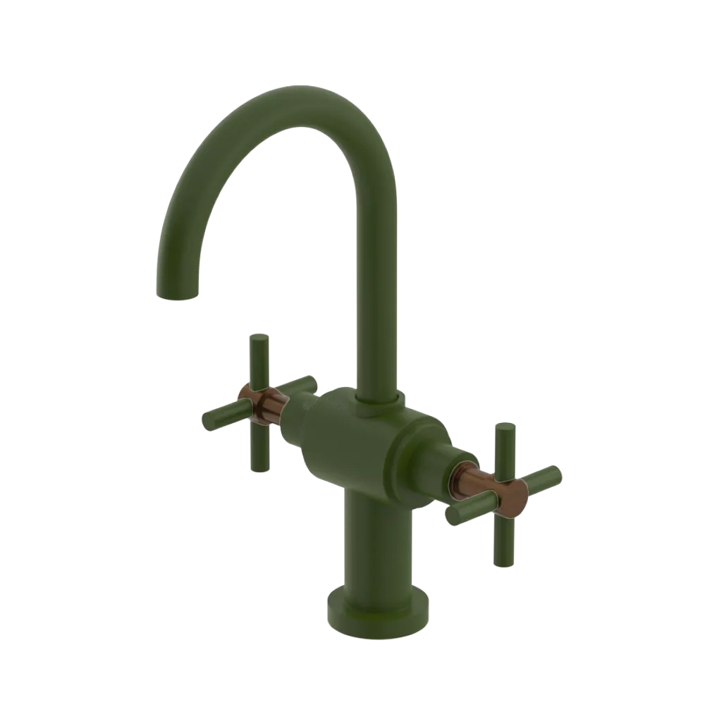Rubinet Single Hole Dual Handle Lav. Set with LaSalle Spout (less drain) Green Envy