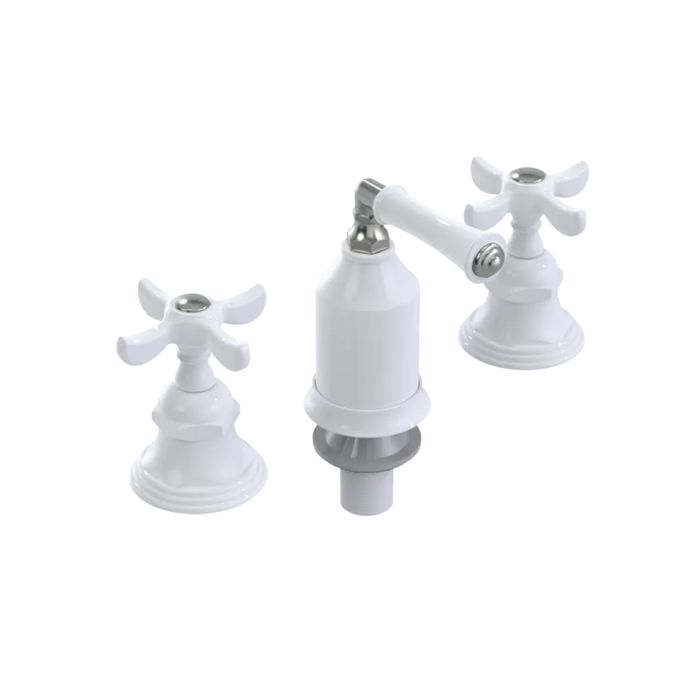 Rubinet Bidet Fitting with Spray, Diverter, and Vacum Breaker (Less Drain) White