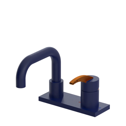 Rubinet 4" Centre Single Control Lav. Set. with Genesis spout (less drain) Midnight Blue