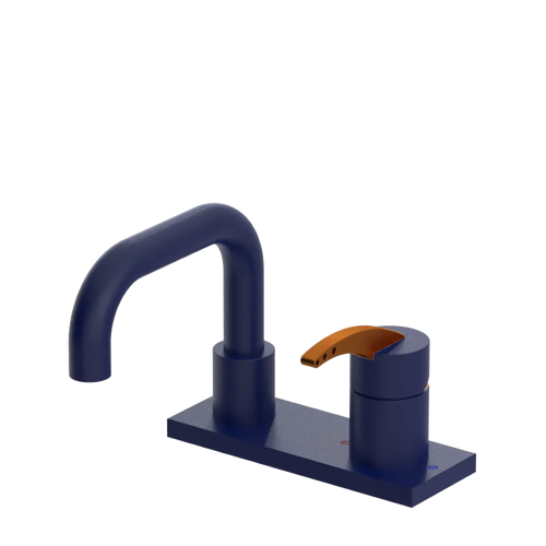 Rubinet 4" Centre Single Control Lav. Set. with Genesis spout (less drain) Midnight Blue