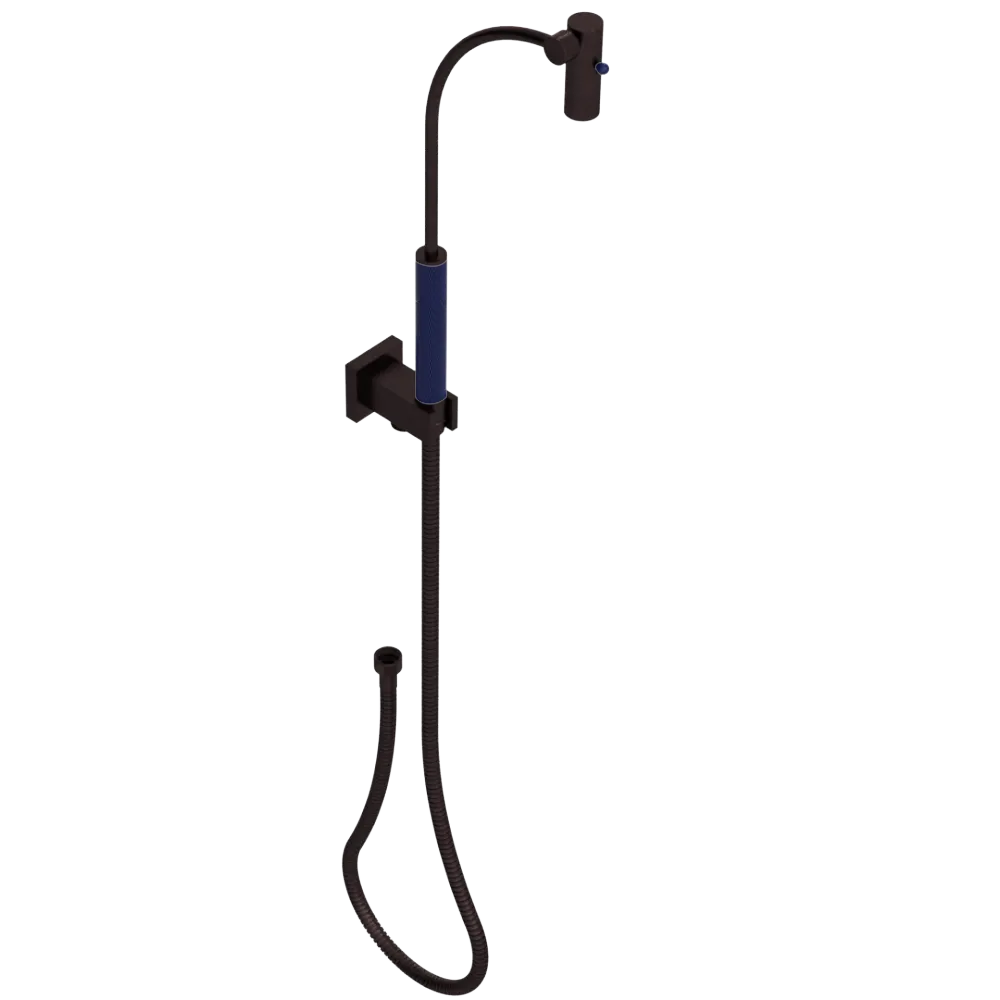 Rubinet Hand Held Shower Bidet with Extended Reach & Dual Function Spray Including Wall Bracket with Supply & Hose (Square) Oil Rubbed Bronze