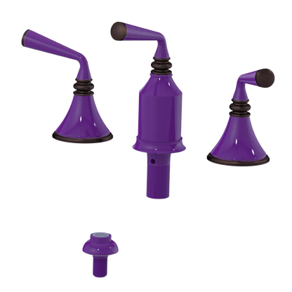 Rubinet Bidet Fitting with Spray, Diverter, and Vacum Breaker (Less Drain) Purple Haze