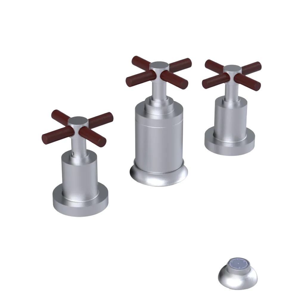 Rubinet Bidet Fitting with Spray, Diverter, and Vacuum Breaker (less drain) Satin Chrome