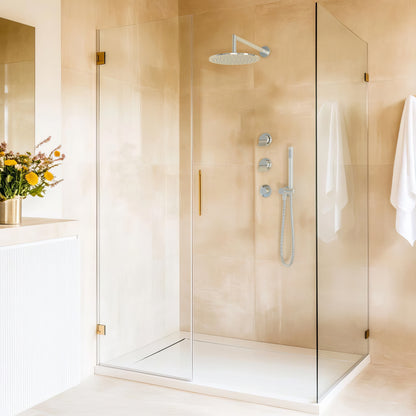 Baril 1-spray anti-limestone hand shower on wall-mounted supply elbow