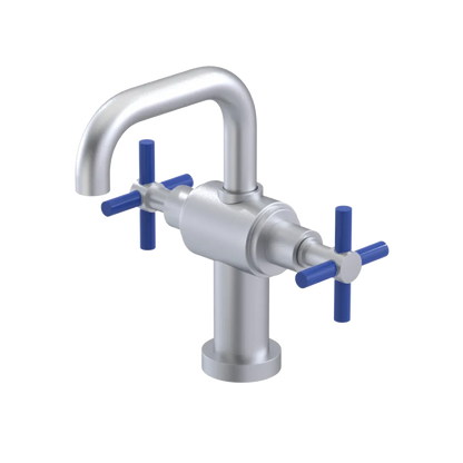 Rubinet Single Hole Dual Handle Lav. Set. (less drain) Satin Chrome