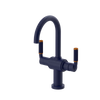 Rubinet Single Hole Dual Handle Lav. Set. (less drain) Midnight Blue