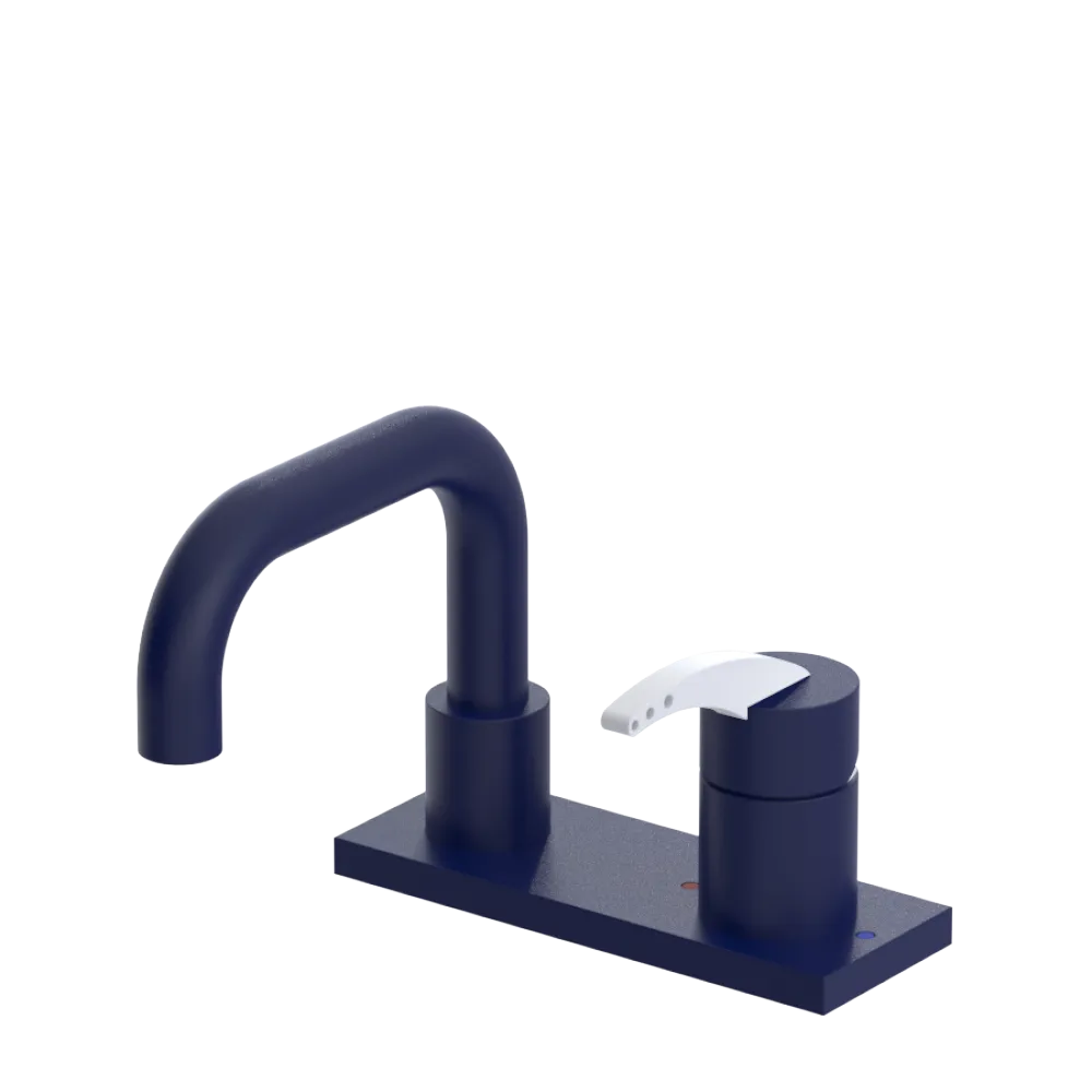 Rubinet 4" Centre Single Control Lav. Set. with Genesis spout (less drain) Midnight Blue