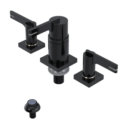 Rubinet Bidet Fitting with Spray, Diverter, and Vacum Breaker (Less Drain) Black