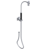 Rubinet Hand Held Shower Bidet with Extended Reach & Dual Function Spray Including Wall Bracket with Supply & Hose (Square) Satin Chrome