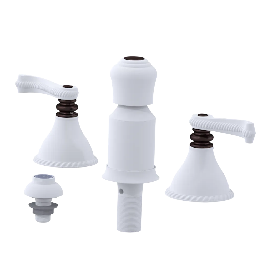 Rubinet Bidet Fitting with Spray, Diverter, and Vacum Breaker (Less Drain) Matt White