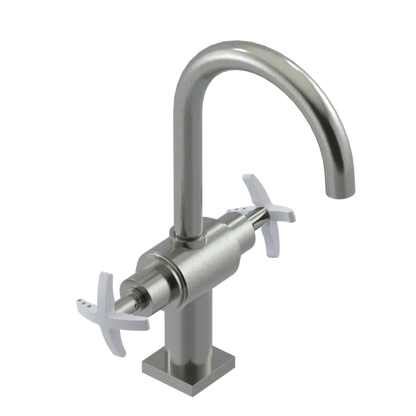 Rubinet Single Hole Dual Handle Lav. Set. (less drain) Satin Nickel