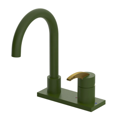 Rubinet 4" Centre Single Control Lav. Set. (less drain) Green Envy