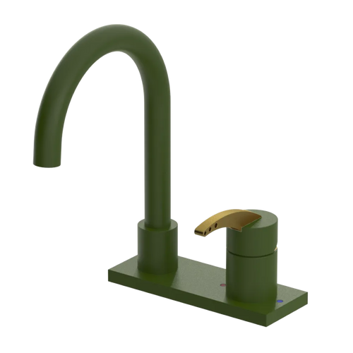 Rubinet 4" Centre Single Control Lav. Set. (less drain) Green Envy