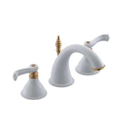 Rubinet Widespread Lav. Set. (less drain) White