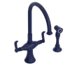 Rubinet Two Handle Single Hole Kitchen Set with Hand Spray Midnight Blue